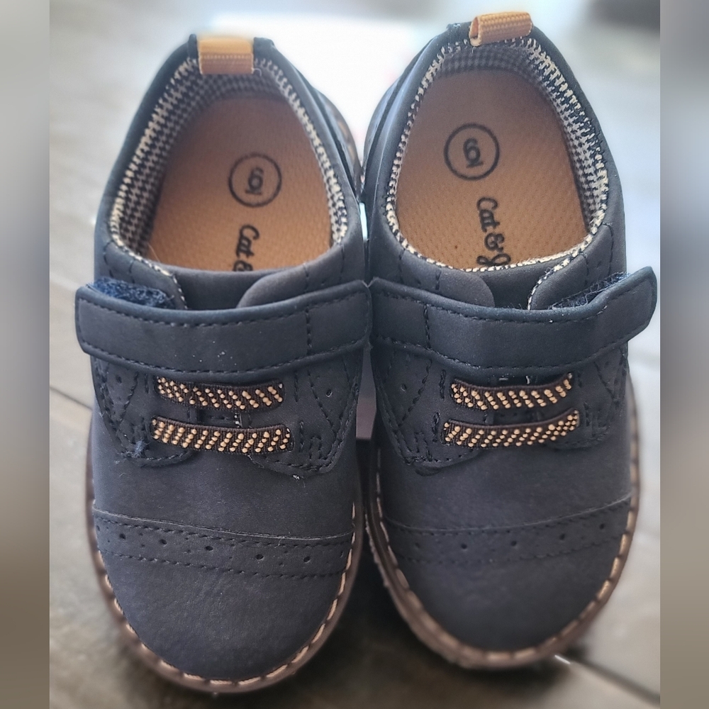 Cat & Jack, Navy Winthrop Faux Leather Loafer Shoes